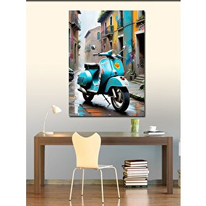 Kanvas Tablo Retro Motosiklet 100x140 cm