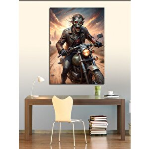 Kanvas Tablo Zombi Motosiklet Kullanıyor 70x100 cm