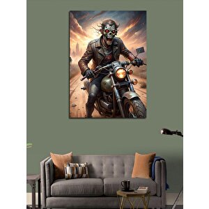 Kanvas Tablo Zombi Motosiklet Kullanıyor 100x140 cm