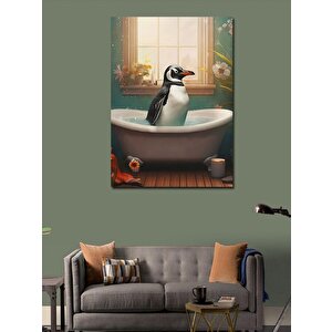 Kanvas Tablo Penguenin Küvet Keyfi 50x70 cm