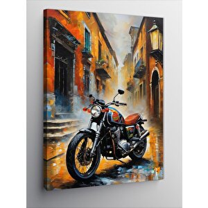 Kanvas Tablo Retro Motosiklet 100x140 cm