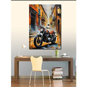 Kanvas Tablo Retro Motosiklet 100x140 cm