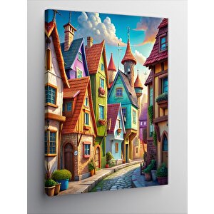 Kanvas Tablo Orta Çağ'da Renkli Sokak 50x70 cm