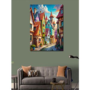 Kanvas Tablo Orta Çağ'da Renkli Sokak 50x70 cm