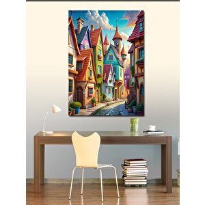Kanvas Tablo Orta Çağ'da Renkli Sokak 50x70 cm