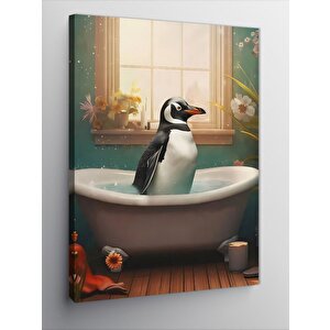 Kanvas Tablo Penguenin Küvet Keyfi 70x100 cm