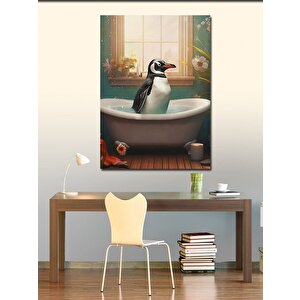 Kanvas Tablo Penguenin Küvet Keyfi 70x100 cm