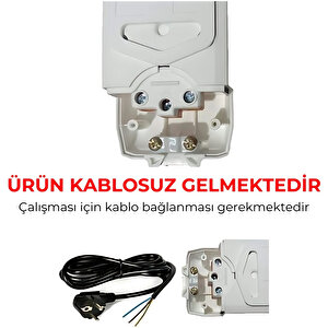 | Dörtlü Grup Priz, Topraklı - Çocuk Korumalı Çoğaltıcı Priz, 4'lü, Kablosuz, Beyaz