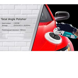 Total Tp1141806 Polisaj Makinesi Elektrikli Kablolu 180 Mm 1400 W Far Parlatma Pasta Cila Kaporta
