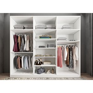 Ostin 12 Kapaklı Gardırop Dolap Beyaz 270 Cm Montaj Dahil