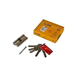 | 164 Bme Kilit Silindiri, Emniyet Kartlı Mandallı Bilyalı Kilit Göbeği  68 Mm, Nikel