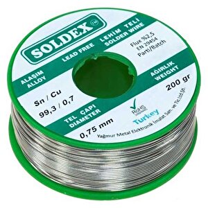 Soldex Kurşunsuz 0.75mm 200 Gram Lehi̇m Teli̇ Sn99.3/cu 0.7