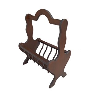 Gazete Sehpa 12621 Model Kayın Mdf Torna Tabla Parlak Ceviz Boya Tutmalık El Yapı