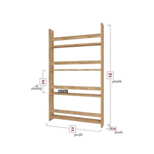 Bofigo 4 Raflı 120 X 74 Cm Montessori Kitaplık Eğitici Çocuk Kitaplığı Çam