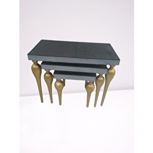 Zigon Ilgz 12386 Tombul Model Kayın Mdf Tabla Gold Ayak Füme Cam Kaplama Elyapım