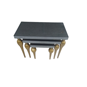 Zigon Ilgz 12386 Tombul Model Kayın Mdf Tabla Gold Ayak Füme Cam Kaplama Elyapım