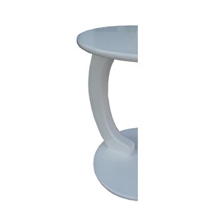 Ufo C 12624 St Sehpa Mdf Parlak Beyaz Altı Tekerlek Kanepede Oturarak Çalışma El Yapım