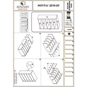 Ayakkabılık Goya Byz 100*70*30 Arkalıksız Ayakkabı Ofis Dolabı + Tekli Duvar Rafı Hediyeli
