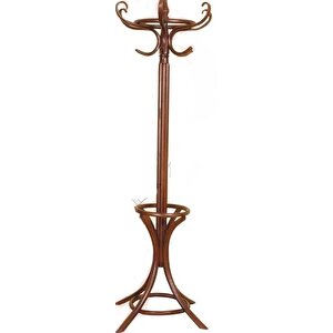 Askılık St 12372 Bambu Model Parlak Ceviz Lake Sağlam Demonte Ürün El Yapım