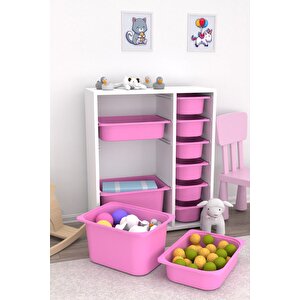 Zen 10 Sepetli Çok Amaçlı Oyuncak Dolabı Pembe 2d2k6u