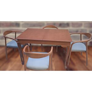 Masa 90007 Klasik Sandalye Yılan Tk Model Kayın Aslan Ayak Parlak Ceviz El Yapım