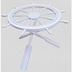 Orta Sehpa 12455 Dümen Model Kayın Çapraz X Ayak Parlak Beyaz Lake Boya El Yapım