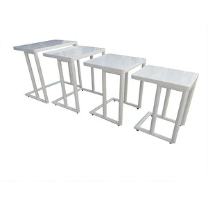 Zigon Sehpa 12442 C Model Lake Beyaz Ahşap Kayın Tekerlek Ayak Kutu Sevk Elyapım