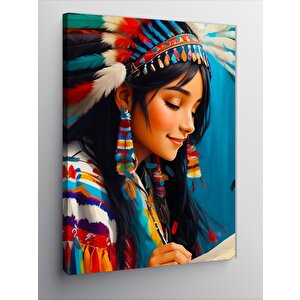 Kanvas Tablo Kızılderili Kız 50x70 cm