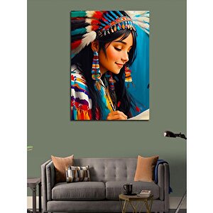 Kanvas Tablo Kızılderili Kız 50x70 cm