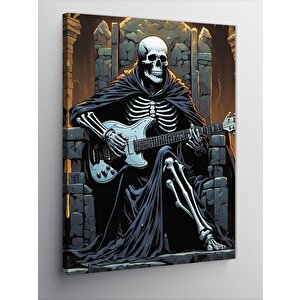 Kanvas Tablo Gitar Çalan İskelet 70x100 cm