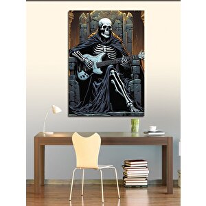 Kanvas Tablo Gitar Çalan İskelet 70x100 cm