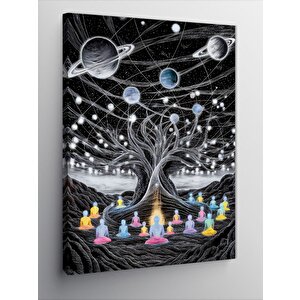 Kanvas Tablo Astral Yoga Meditasyon 50x70 cm