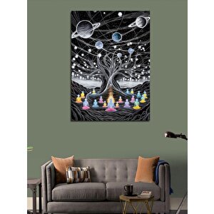 Kanvas Tablo Astral Yoga Meditasyon 50x70 cm