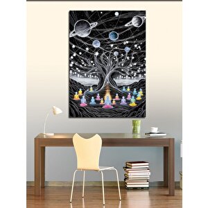 Kanvas Tablo Astral Yoga Meditasyon 50x70 cm