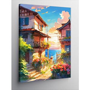 Kanvas Tablo Sahil Kasabası 70x100 cm
