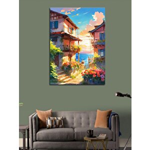 Kanvas Tablo Sahil Kasabası 70x100 cm