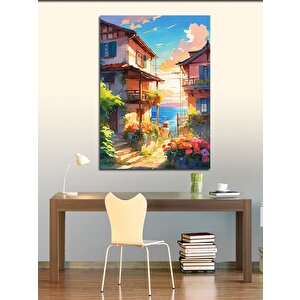 Kanvas Tablo Sahil Kasabası 70x100 cm