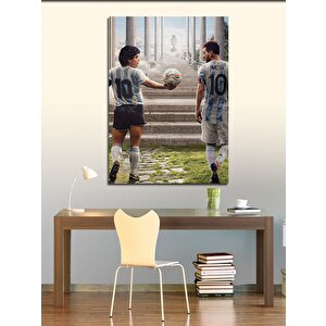 Kanvas Tablo Diego Maradona Ve Messi 100x140 cm