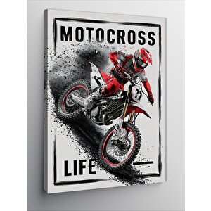 Kanvas Tablo Motosiklet Motocross 100x140 cm