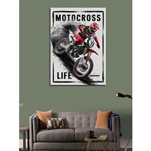 Kanvas Tablo Motosiklet Motocross 100x140 cm
