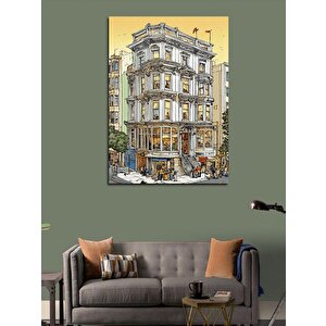 Kanvas Tablo Beyaz Köşedeki Ev 50x70 cm