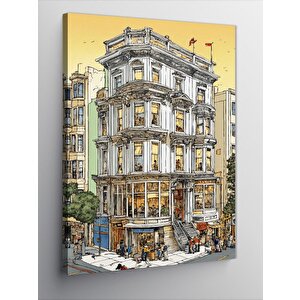 Kanvas Tablo Beyaz Köşedeki Ev 100x140 cm