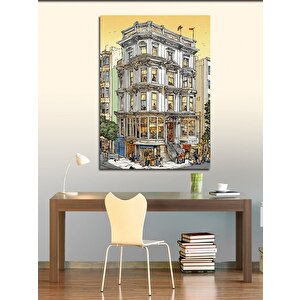 Kanvas Tablo Beyaz Köşedeki Ev 100x140 cm