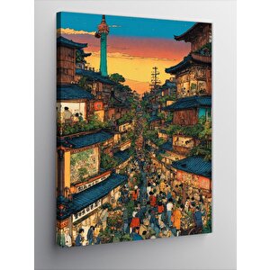 Kanvas Tablo Japonya'da Pazariçi 70x100 cm