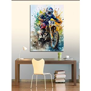 Kanvas Tablo Motocross Yarışı 100x140 cm