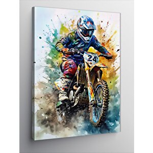 Kanvas Tablo Motocross Yarışı 50x70 cm