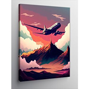 Kanvas Tablo Bulutların Üzerindeki Uçak 100x140 cm