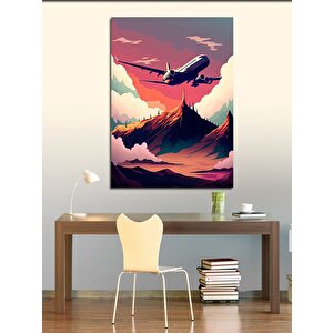 Kanvas Tablo Bulutların Üzerindeki Uçak 100x140 cm