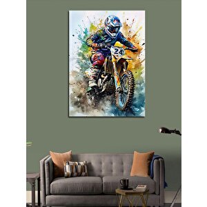 Kanvas Tablo Motocross Yarışı 70x100 cm