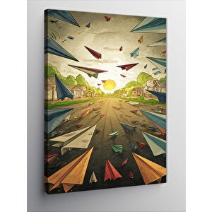 Kanvas Tablo Kağıttan Uçaklar 50x70 cm